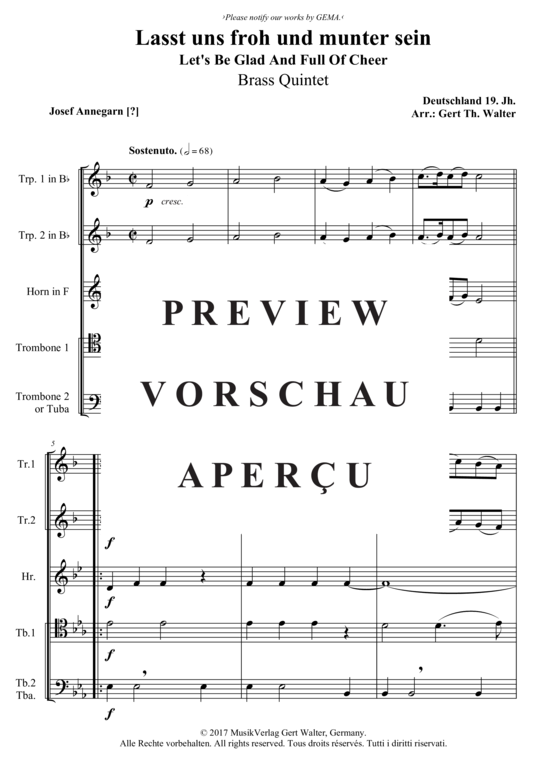 Produktgalerie: Seite 2 von 2 Lasst uns froh und munter sein , , (Blechbläserquintett)
