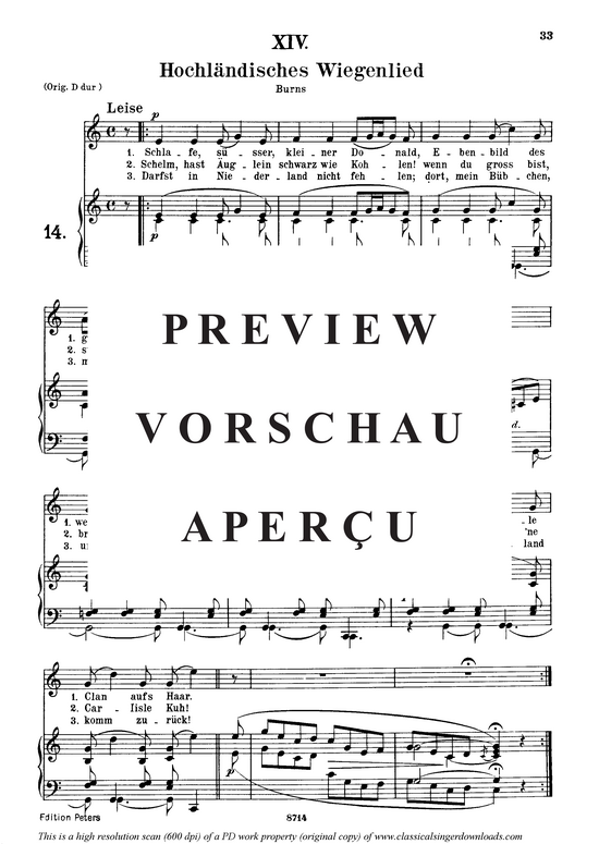 Product picture to: Hochländisches Wiegenlied, Op.25 No.14Robert Schumann