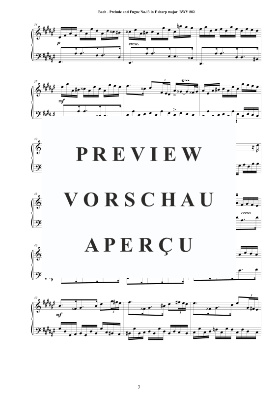 Product gallery: Page 4 of 9 Prelude and Fugue No. 13 in F sharp major BWV 882, , Solo Piano