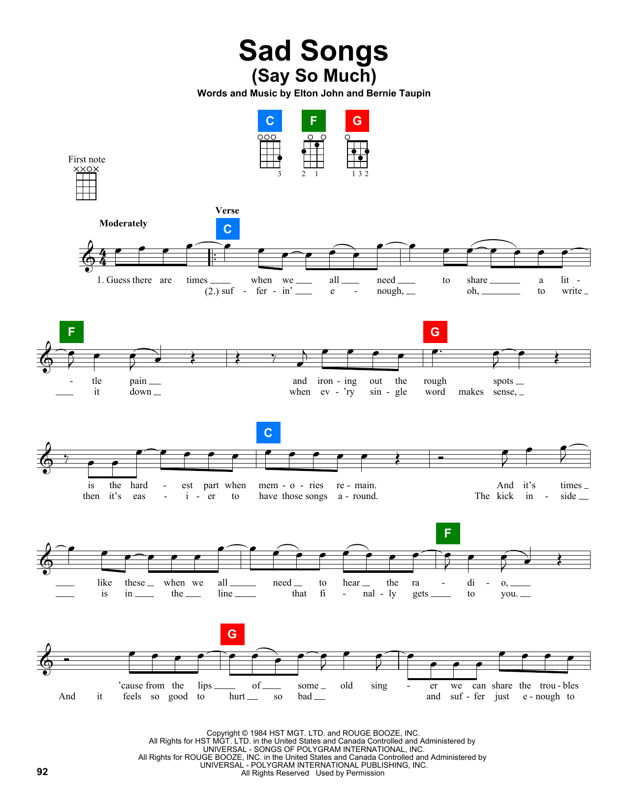 Product gallery: Page 1 of 1 Sad Songs (Say So Much), Elton John