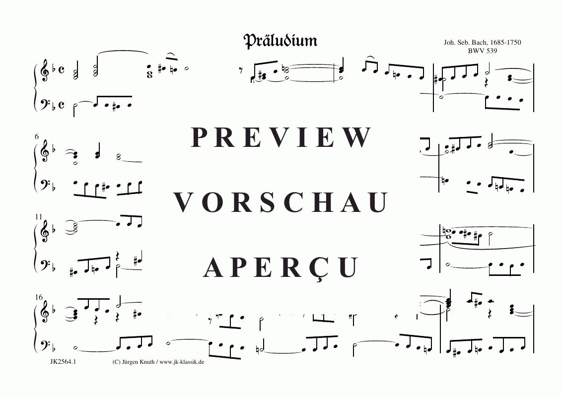 Produktgalerie: Seite 2 von 3 Präludium BWV 539 , , (Klavier/Cembalo/Orgel Solo)