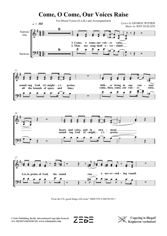 Produktgalerie: Seite 1 von 11 Come, O Come, Our Voices Raise, , Gemischter Chor SAB und Klavier