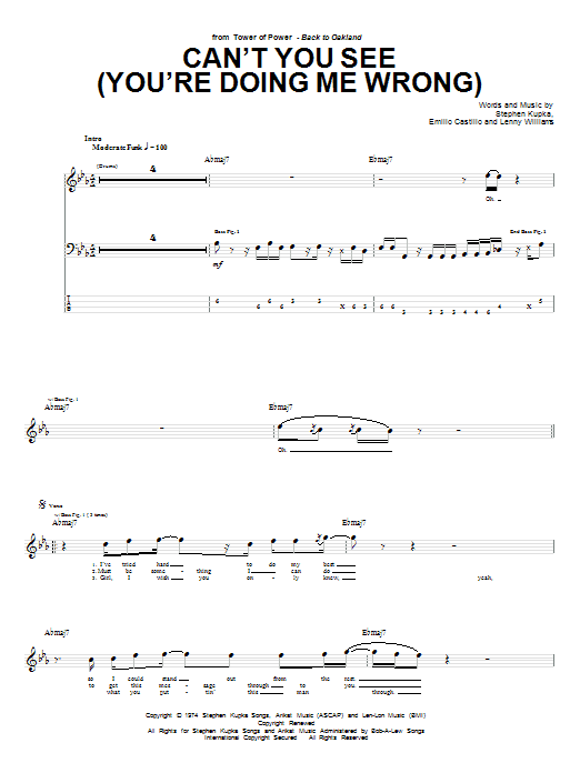 Produktgalerie: Seite 1 von 1 Can't You See (You're Doing Me Wrong), Tower Of Power, E-Bass