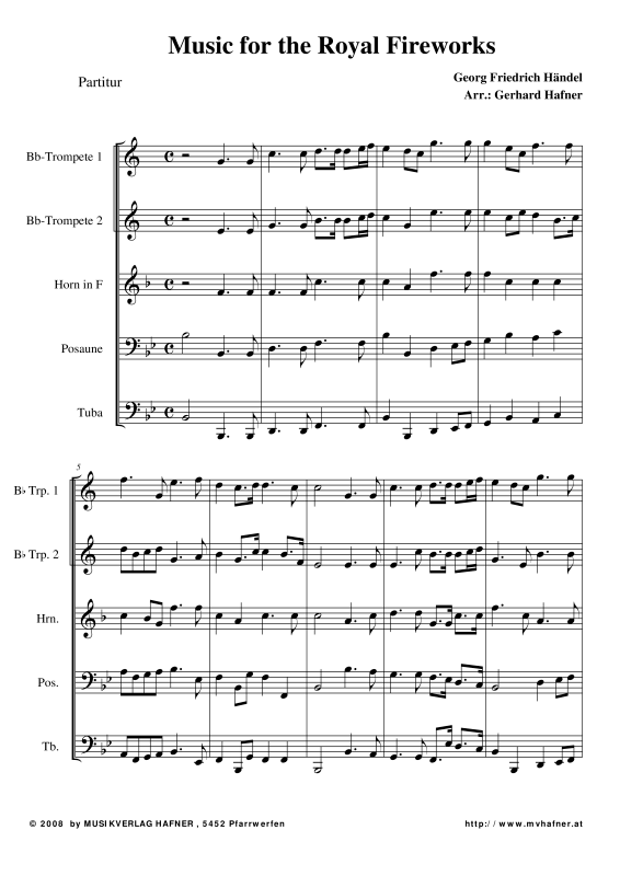 gallery: Music for the Royal Fireworks, , (Blechbläser Quintett)