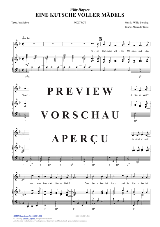 Produktgalerie: Seite 3 von 3 Eine Kutsche voller Mädels , Hagara, Willy, Klavier und Gesang