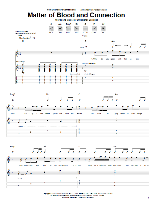 Product gallery: Page 1 of 1 Matter Of Blood And Connection, Dashboard Confessional
