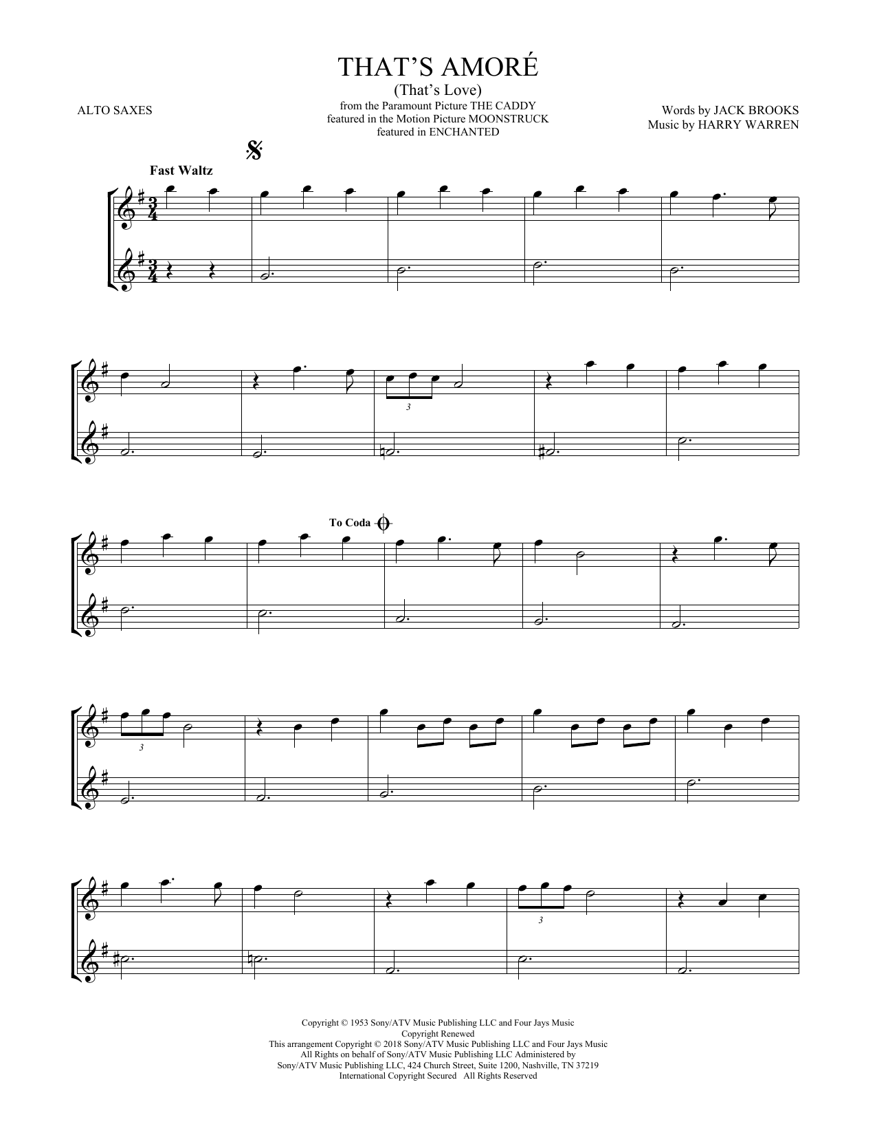 Product gallery: Page 1 of 1 That's Amore (That's Love) (arr. Mark Phillips), Dean Martin
