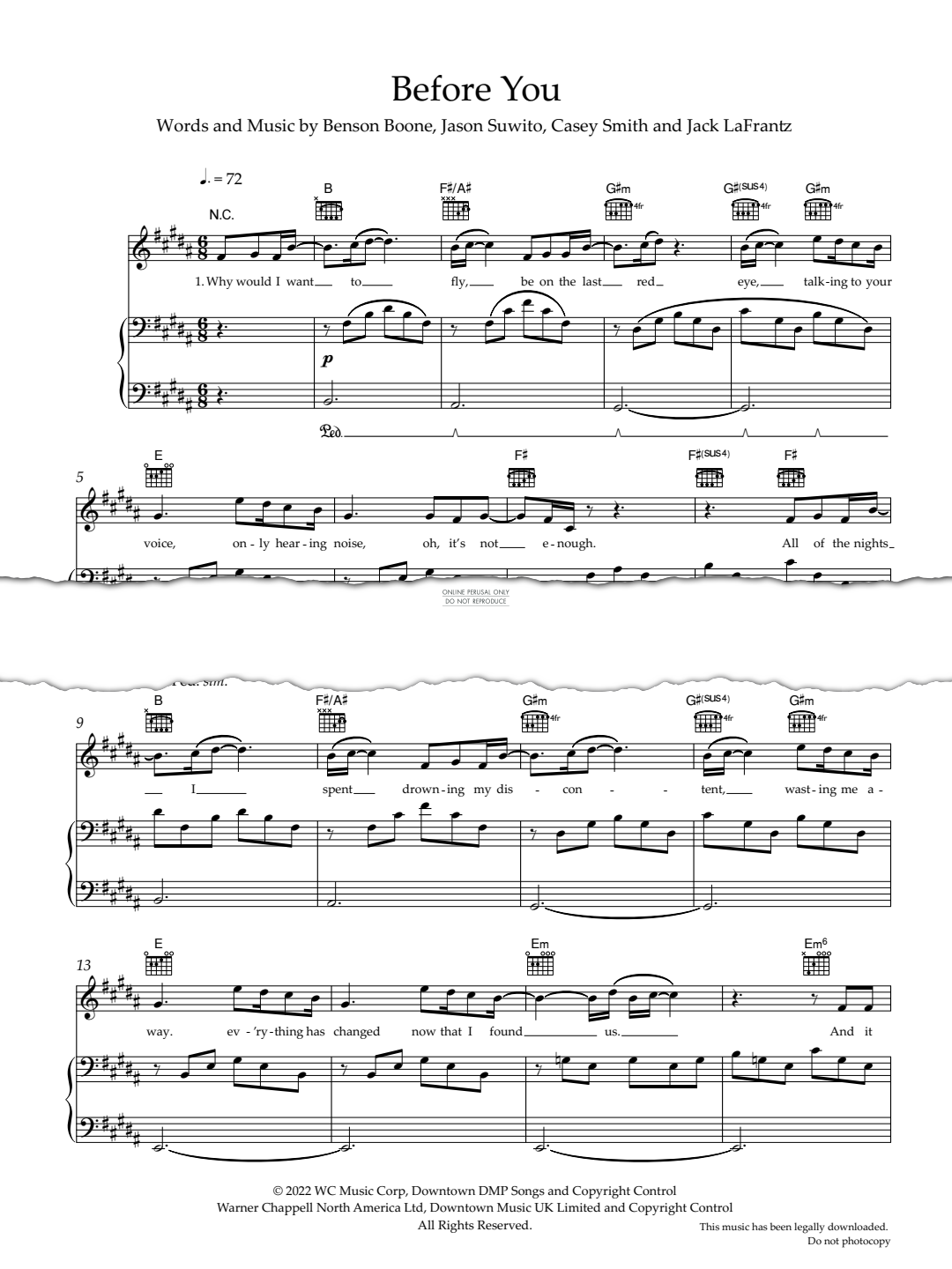 Produktgalerie: Seite 1 von 1 Before You, Benson Boone, Gesang, Gitarre, Klavier