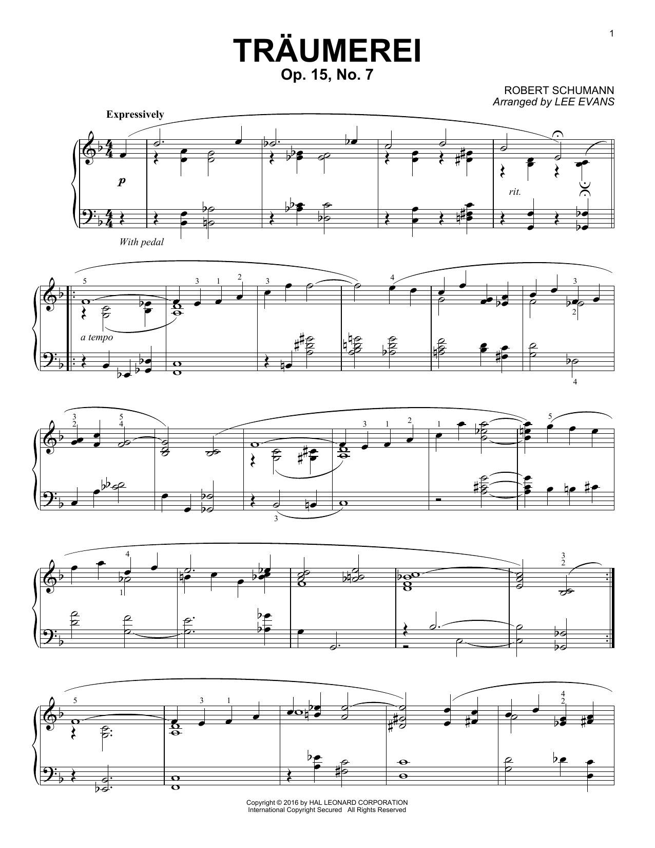 Produktbild zu: Reverie (Traumerei), Op. 15, No. 7 (arr. Lee Evans)