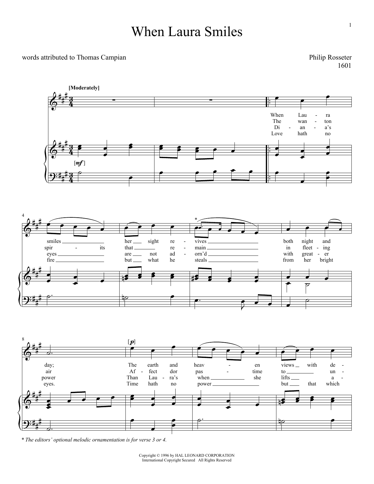 Produktgalerie: Seite 1 von 1 When Laura Smiles, Philip Rosseter, Gesang, Klavier