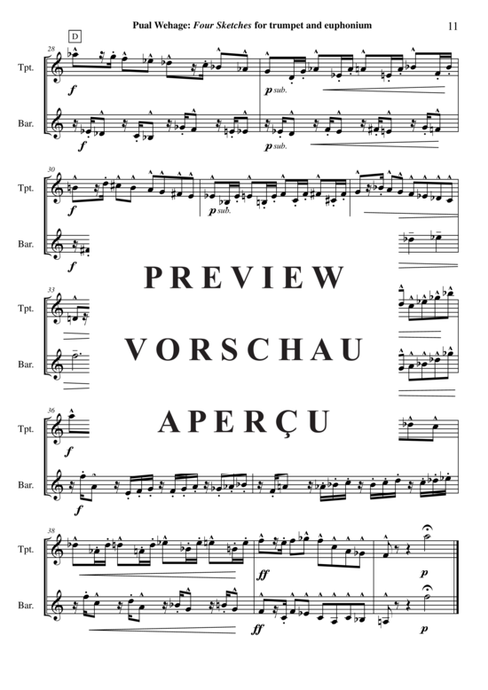 Produktgalerie: Seite 12 von 22 Four Sketches , , (Duett für Trompete in B + Euphonium in B)