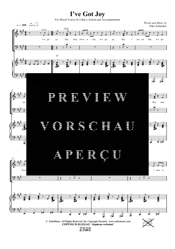 gallery: I´ve Got Joy, , Gemischter Chor SAM/Solo opt. und Klavier