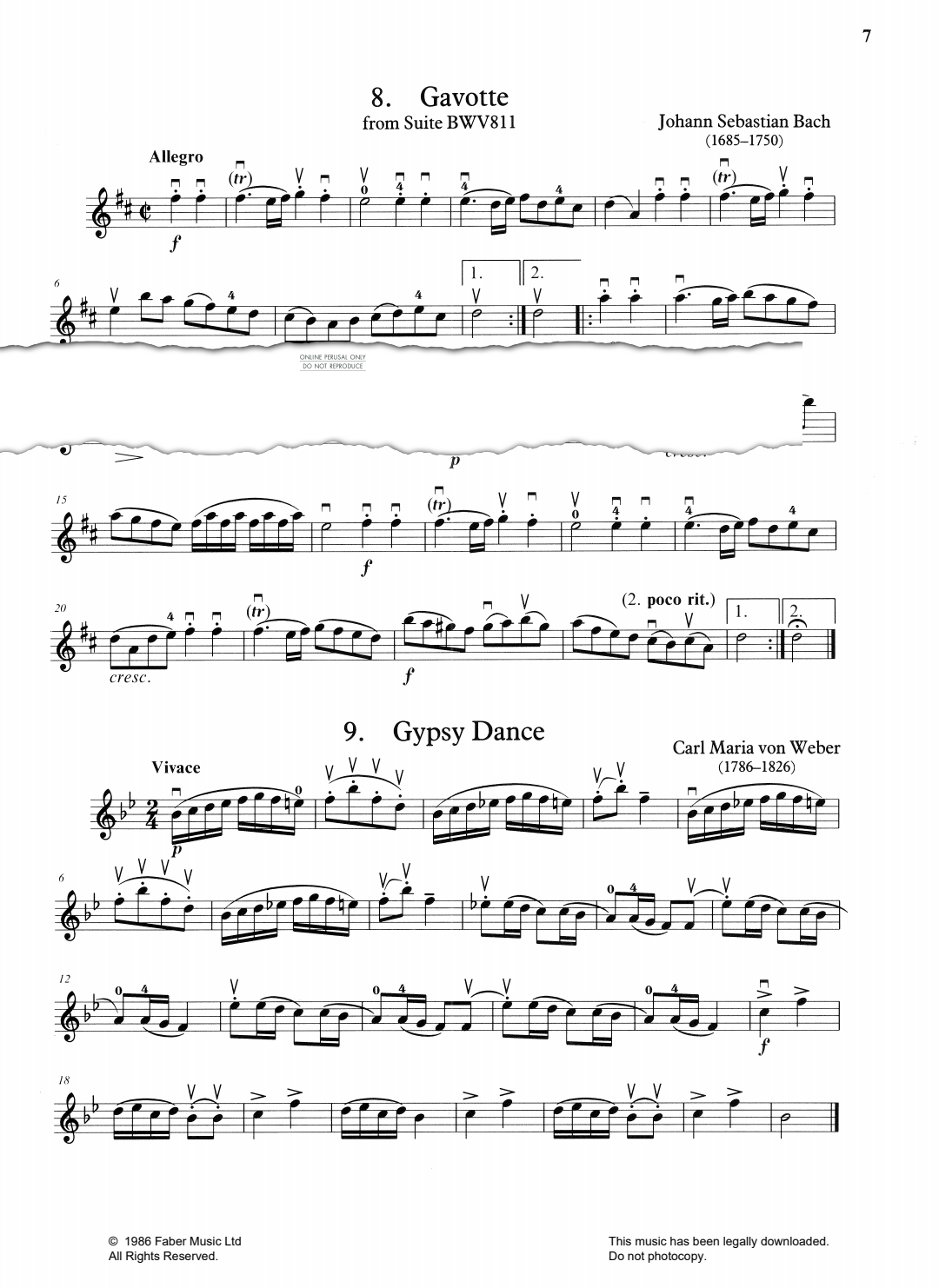 Produktgalerie: Seite 1 von 1 Gavotte (from BWV 811), Johann Sebastian Bach, Klavier, Violine