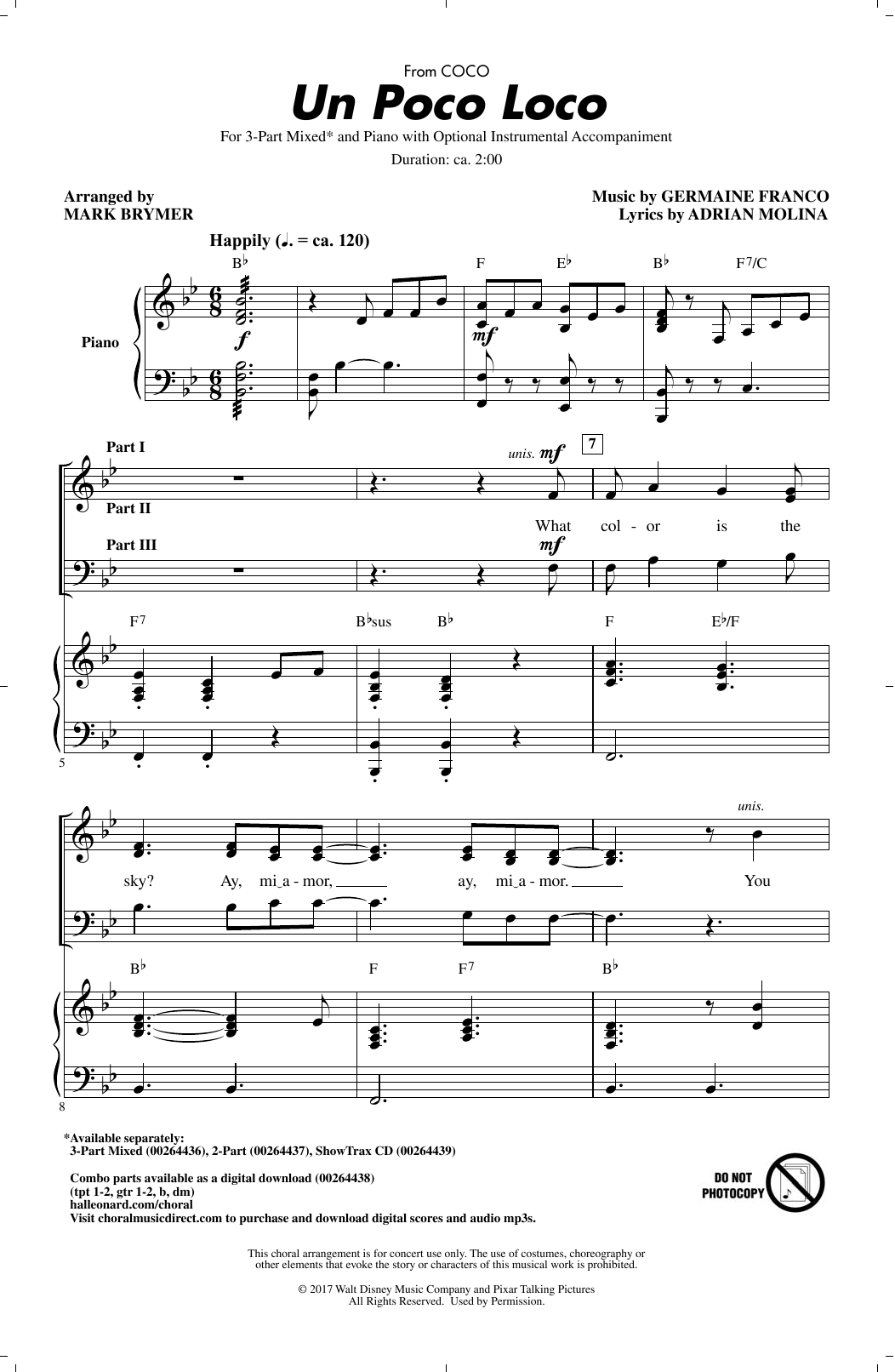 Produktbild zu: Un Poco Loco (from Coco) (arr. Mark Brymer)