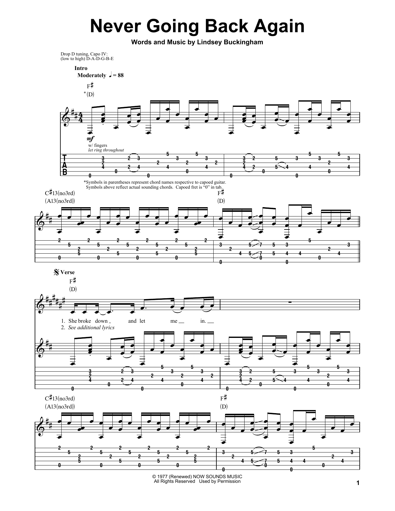 Produktgalerie: Seite 1 von 1 Never Going Back Again, Fleetwood Mac, Gitarre