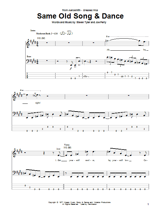 Produktgalerie: Seite 1 von 1 Same Old Song And Dance, Aerosmith, E-Bass