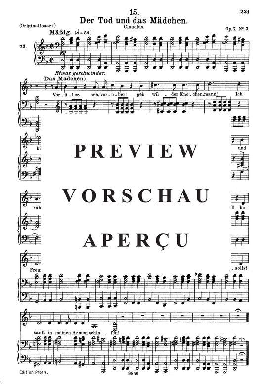 Product picture to: Der Tod und das Mädchen D.774Franz Schubert