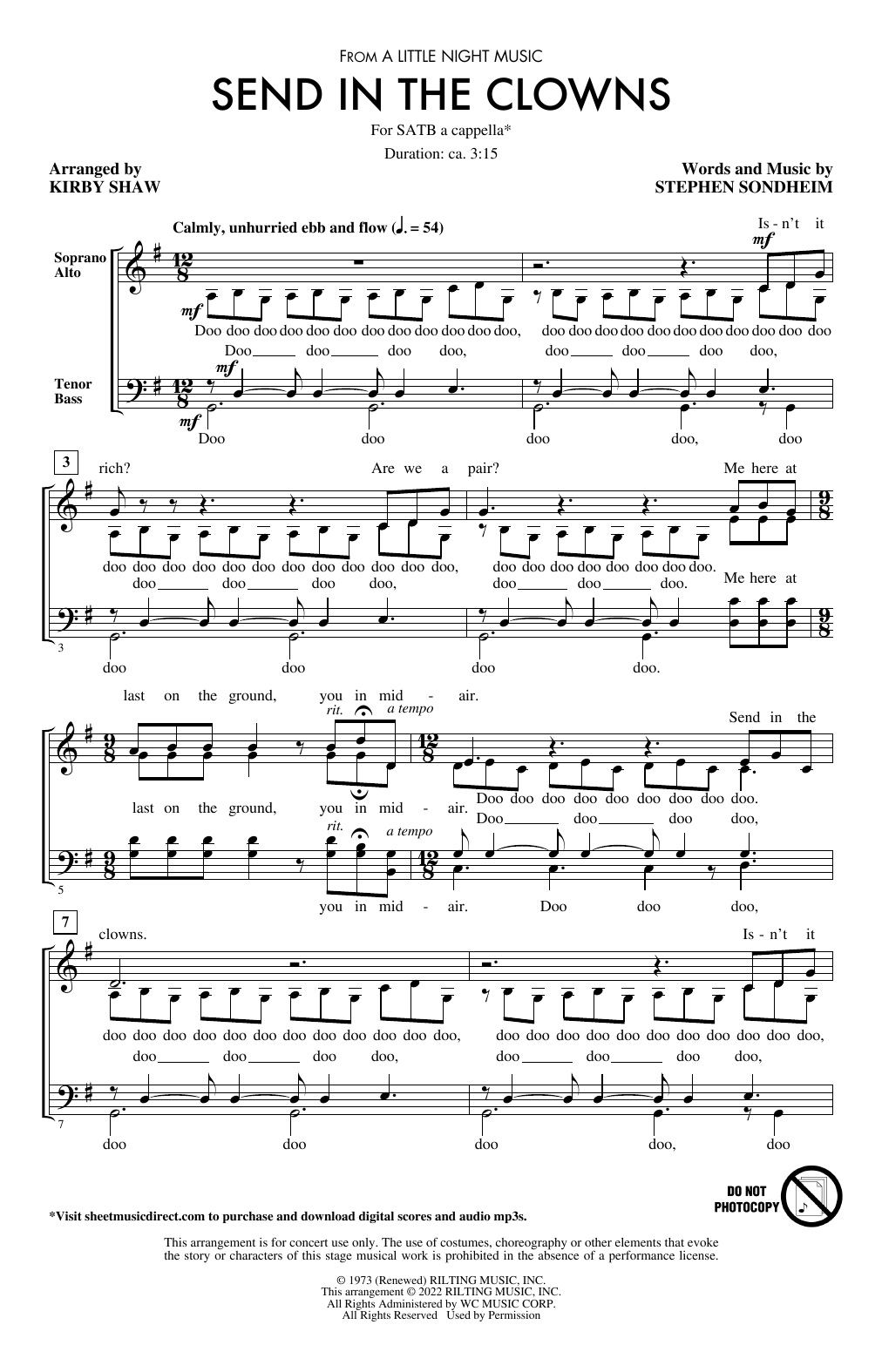 Produktbild zu: Send In The Clowns (from A Little Night Music) (arr. Kirby Shaw)