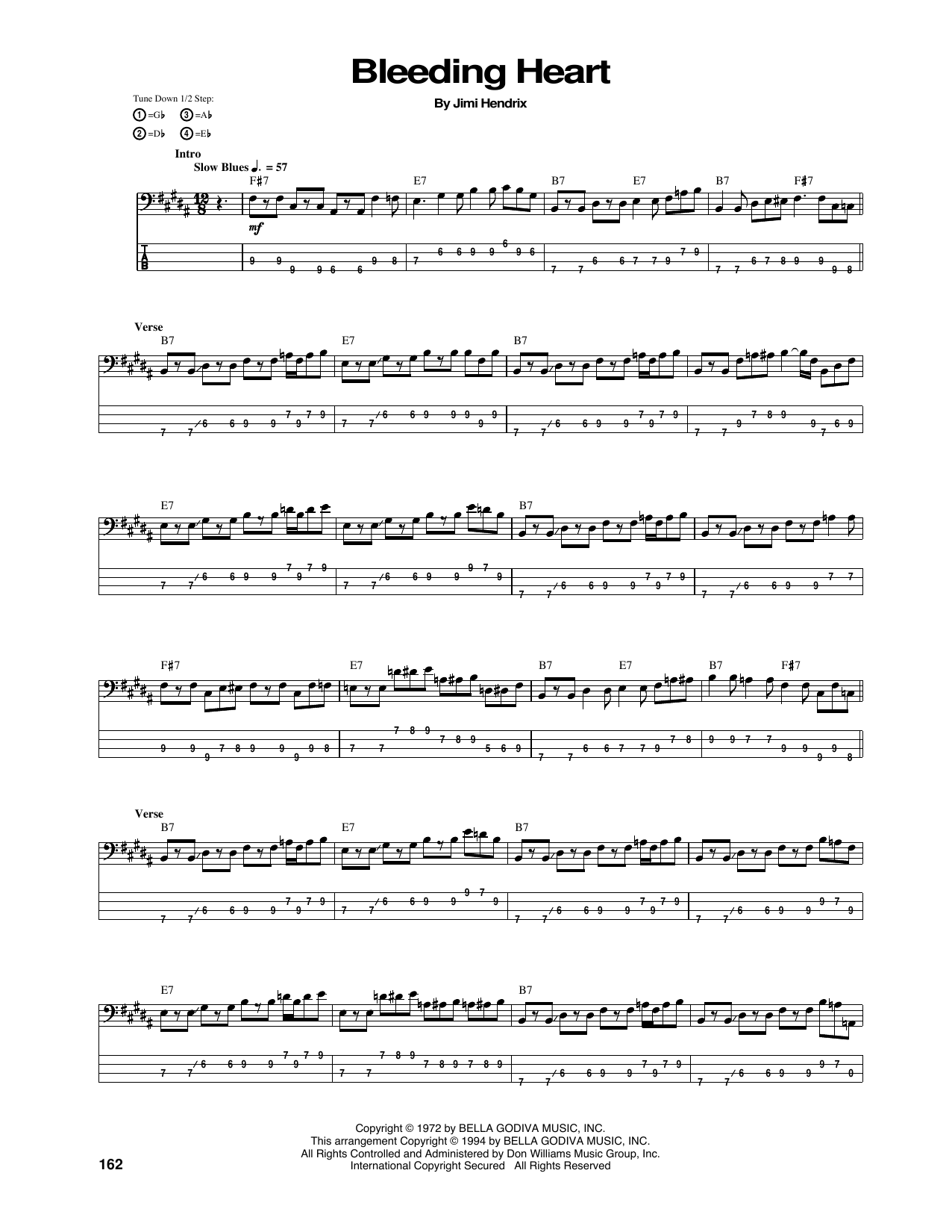 Produktgalerie: Seite 1 von 1 Bleeding Heart, Jimi Hendrix, E-Bass
