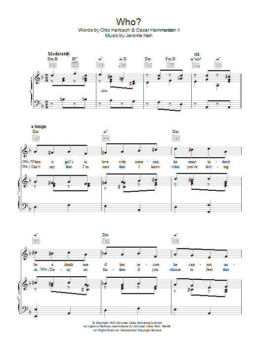 Product gallery: Page 1 of 1 Who?, Jerome Kern