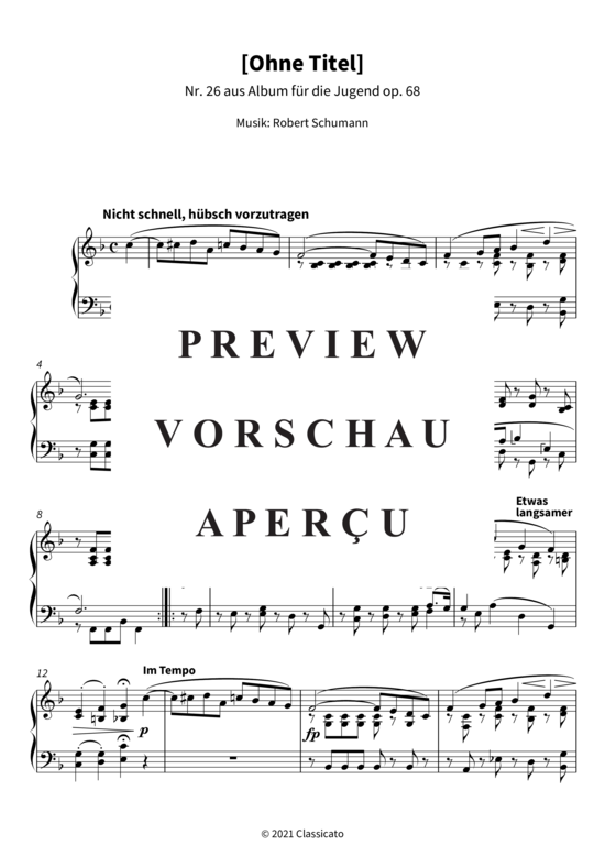 Produktgalerie: Seite 4 von 5 [Ohne Titel] - Nr. 26 aus Album für die Jugend op. 68 , , Klavier Solo