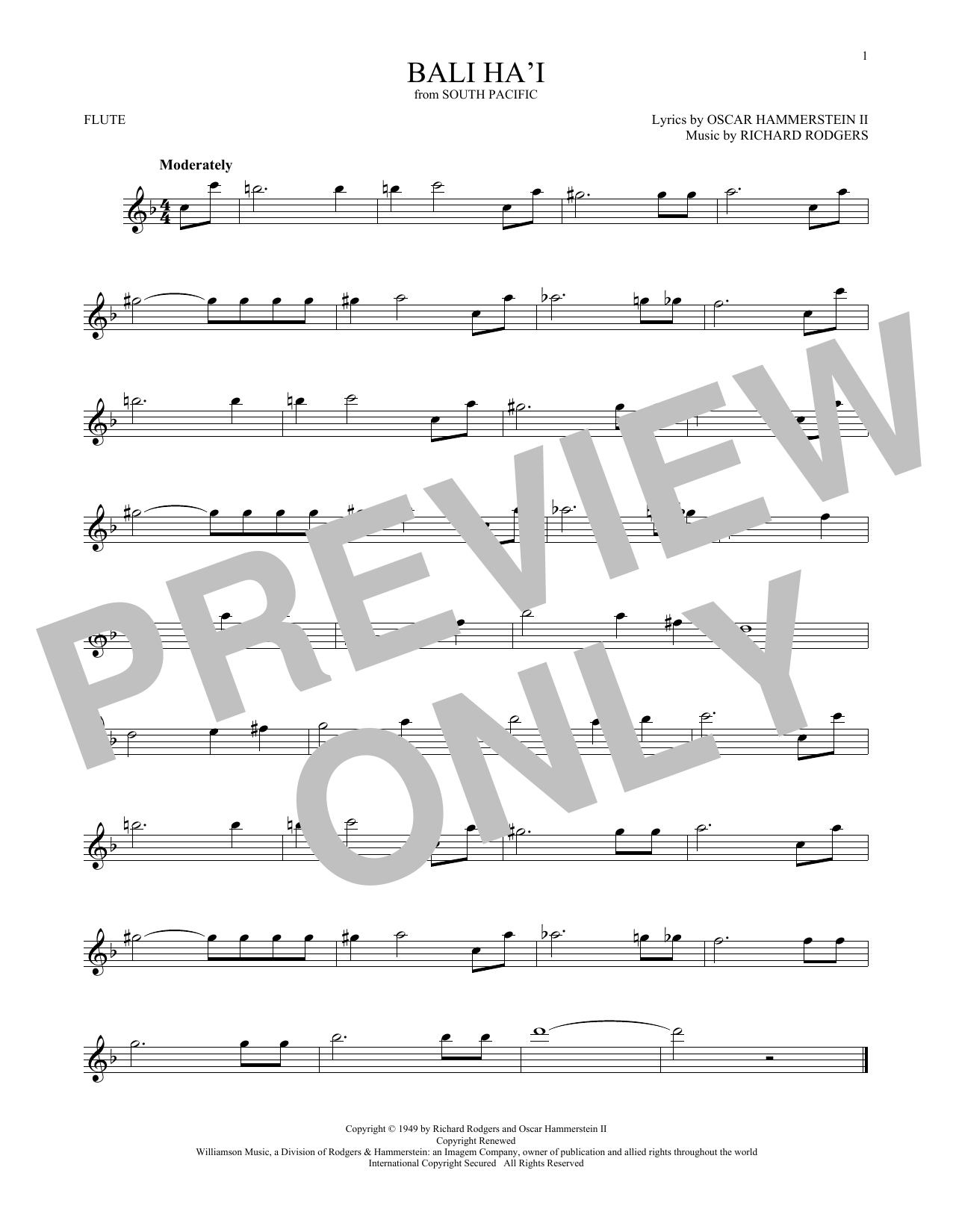 Product gallery: Page 1 of 1 Bali Ha'i, Rodgers & Hammerstein