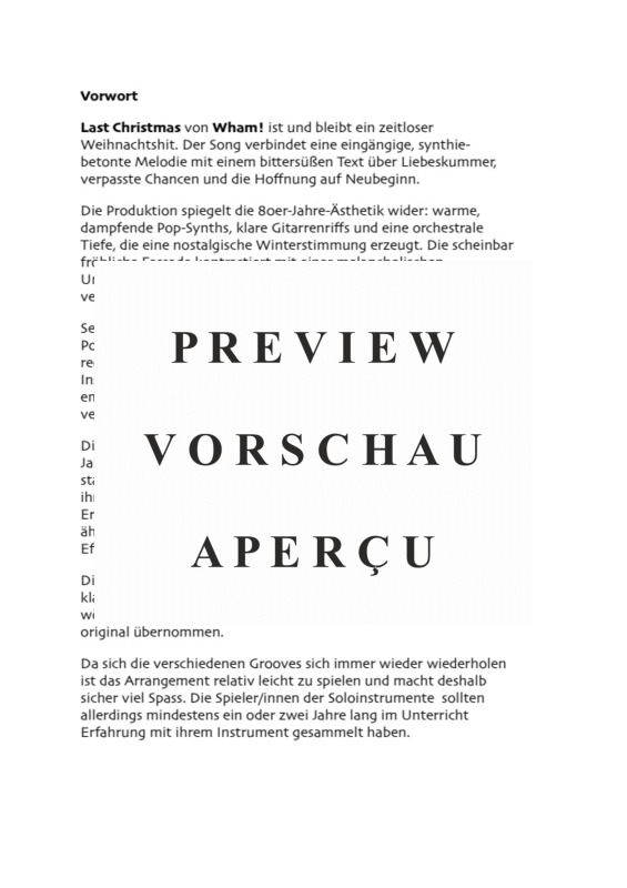 Product gallery: Page 5 of 11 Last Christmas, Wham!, Combo band and solo instruments in C, Bb, E flat, F and C bass clef