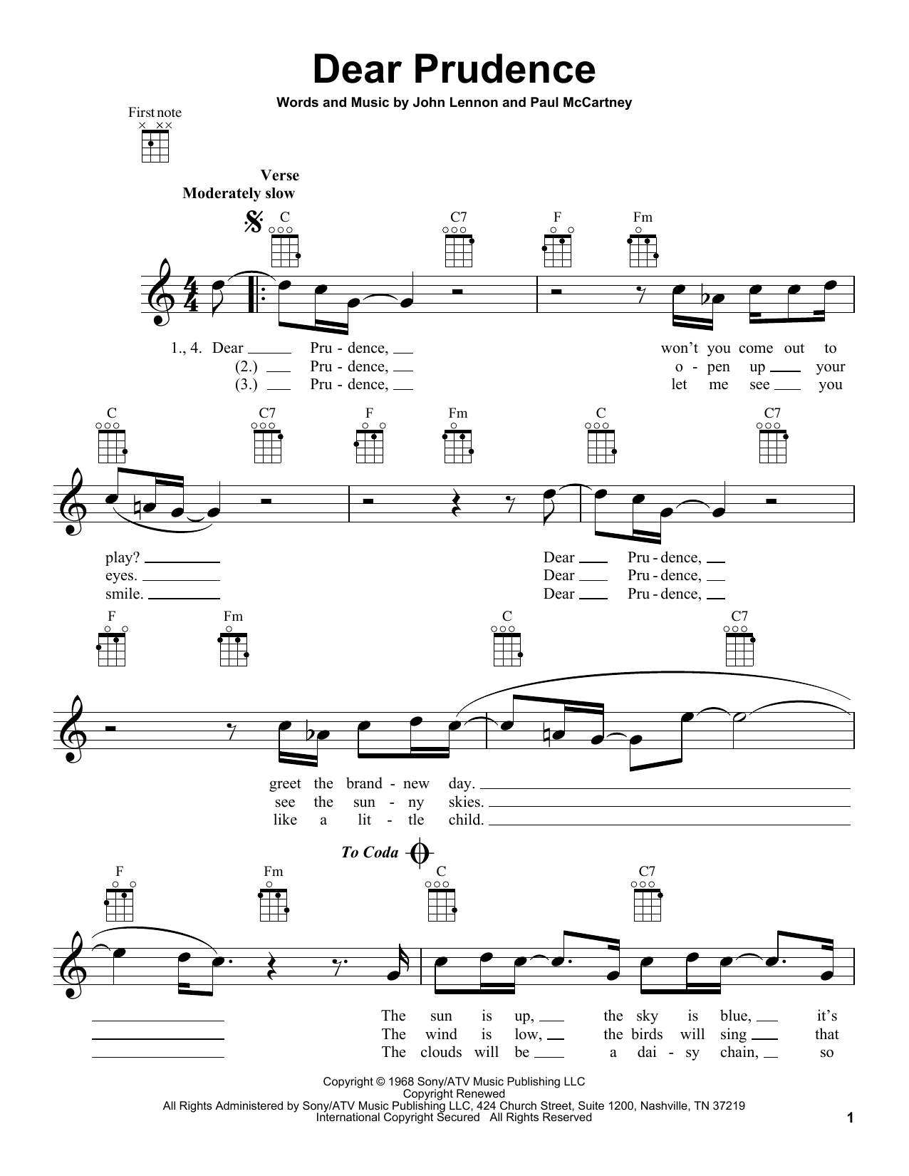 Product gallery: Page 1 of 1 Dear Prudence, The Beatles