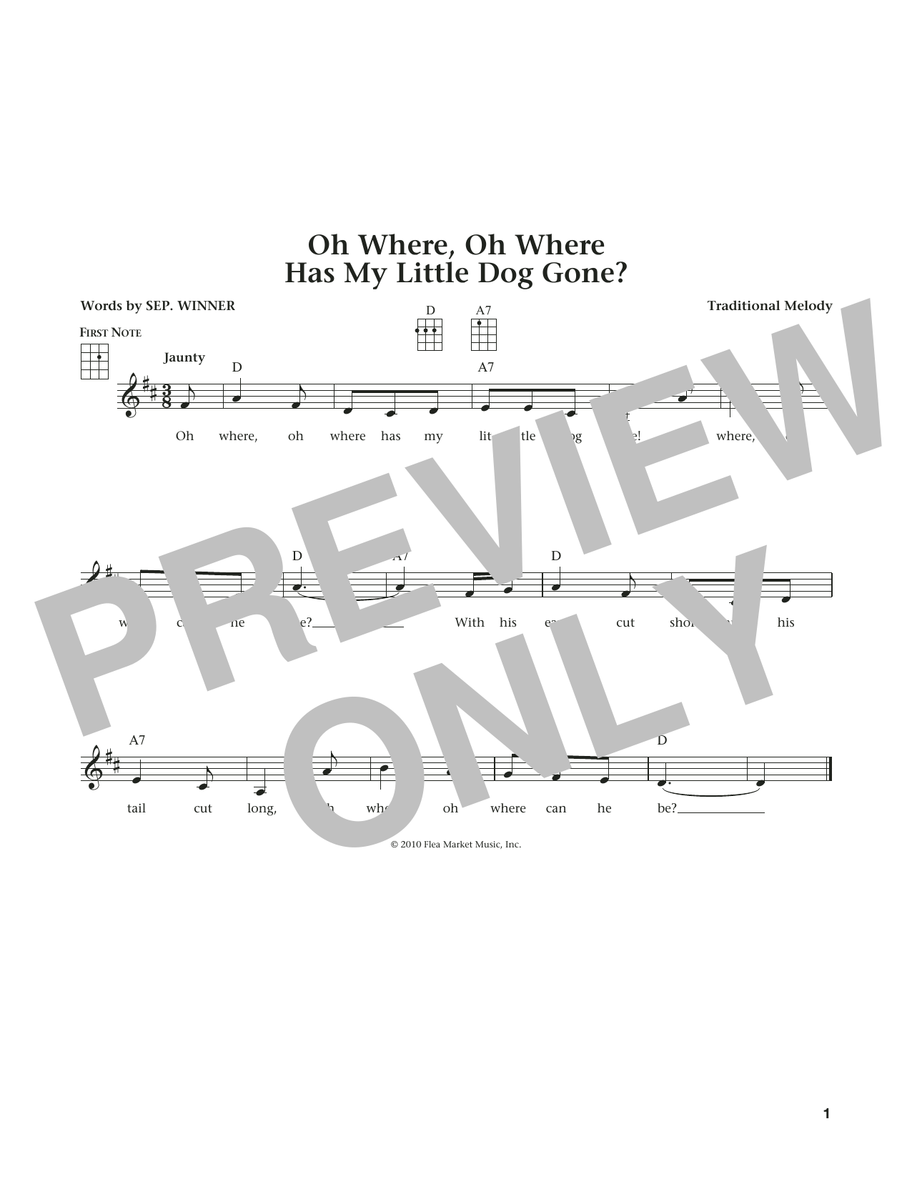 Product gallery: Page 1 of 1 Oh Where, Oh Where Has My Little Dog Gone (from The Daily Ukulele) (arr. Liz and Jim Beloff), Traditional