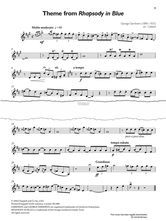 Produktgalerie: Seite 1 von 1 Theme from Rhapsody In Blue, George Gershwin, Klavier, Trompete