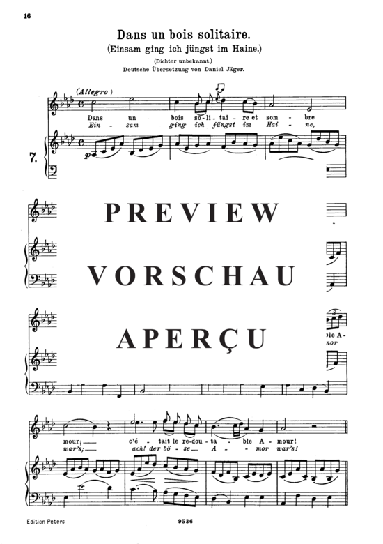 Product gallery: Page 2 of 5 Dans un bois solitaire, K.308-295b, , High Voice and Piano