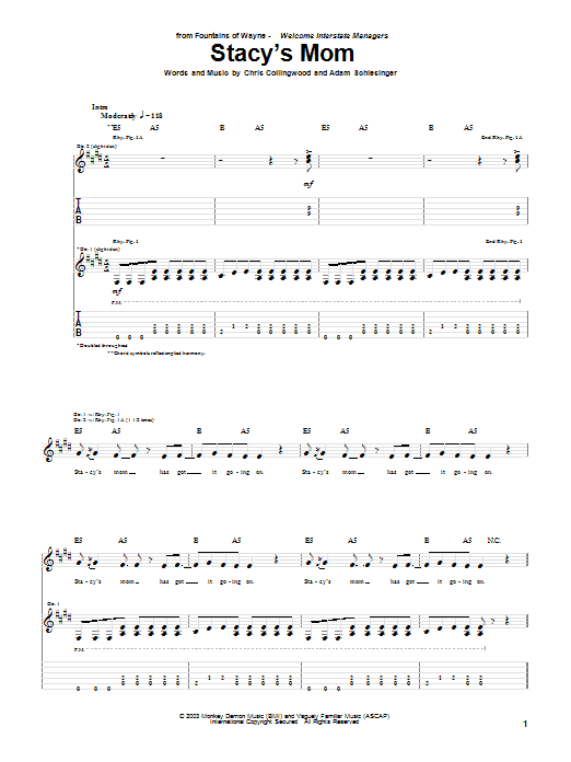 Produktgalerie: Seite 1 von 1 Stacy's Mom, Fountains Of Wayne, Gitarre