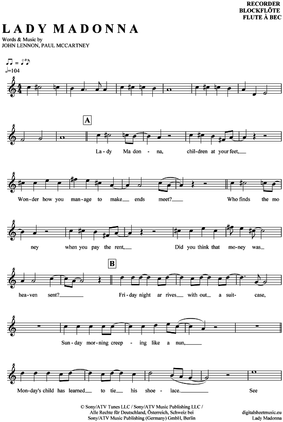 Product picture to: Lady Madonna The Beatles