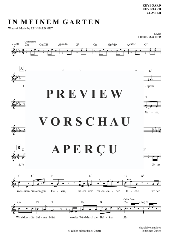 Product gallery: Page 2 of 9 In Meinem Garten, Mey, Reinhard, Keyboard