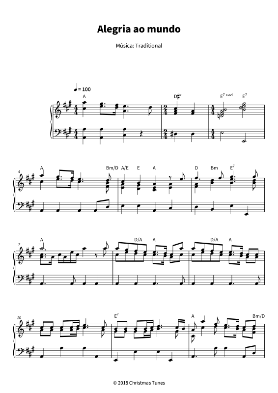 Produktgalerie: Seite 1 von 6 Alegria ao mundo - Um hino natalício triunfante em Lá maior, , Klavier Solo