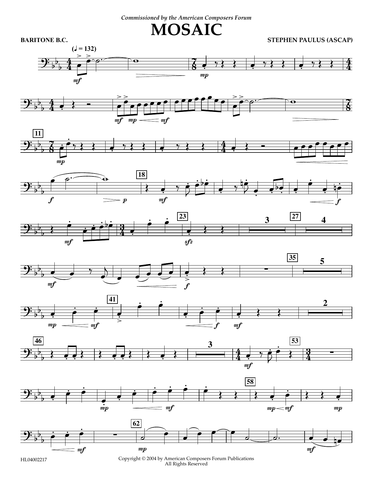 Product picture to: Mosaic - Euphonium in Bass Clef
