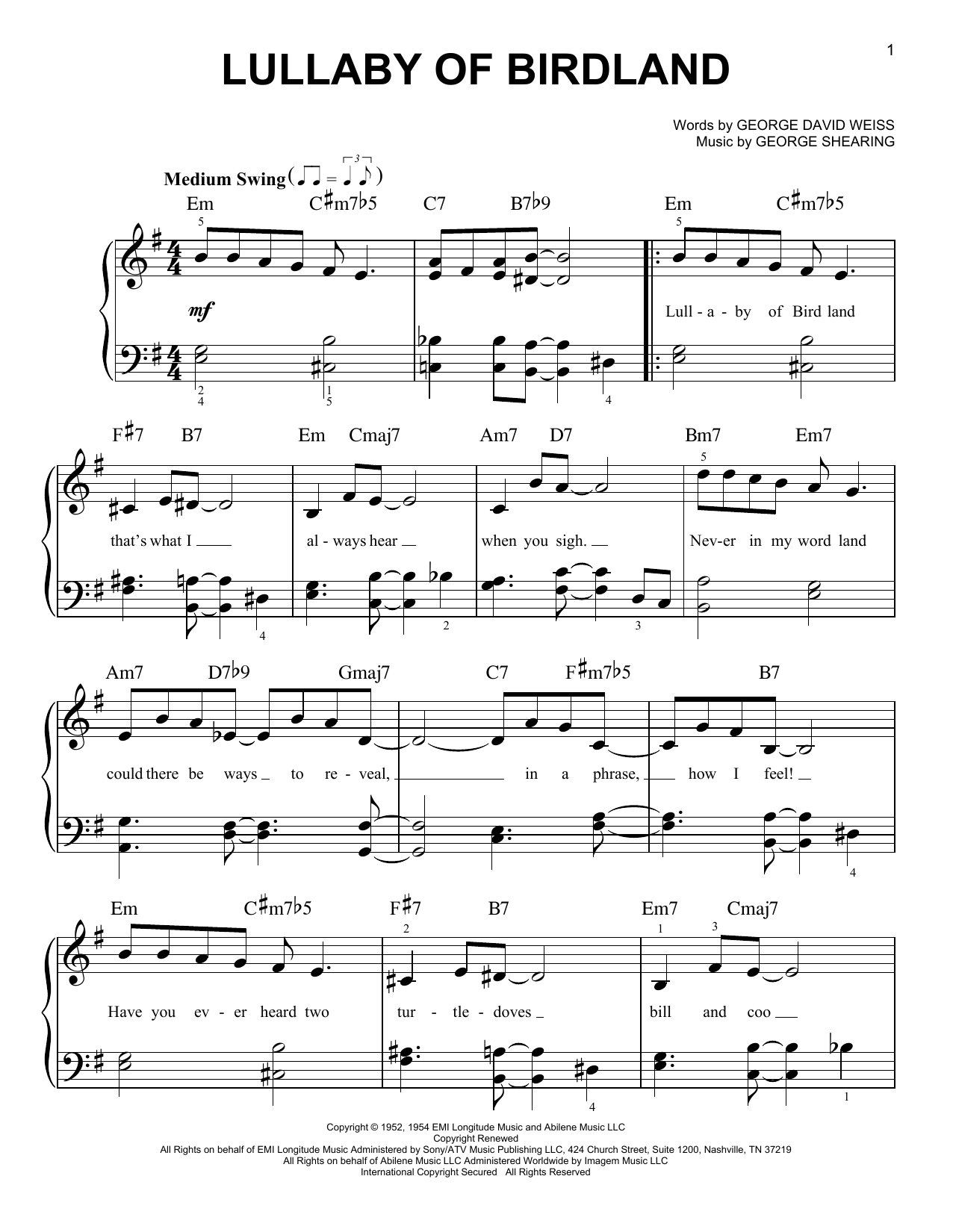 Product picture to: Lullaby Of Birdland