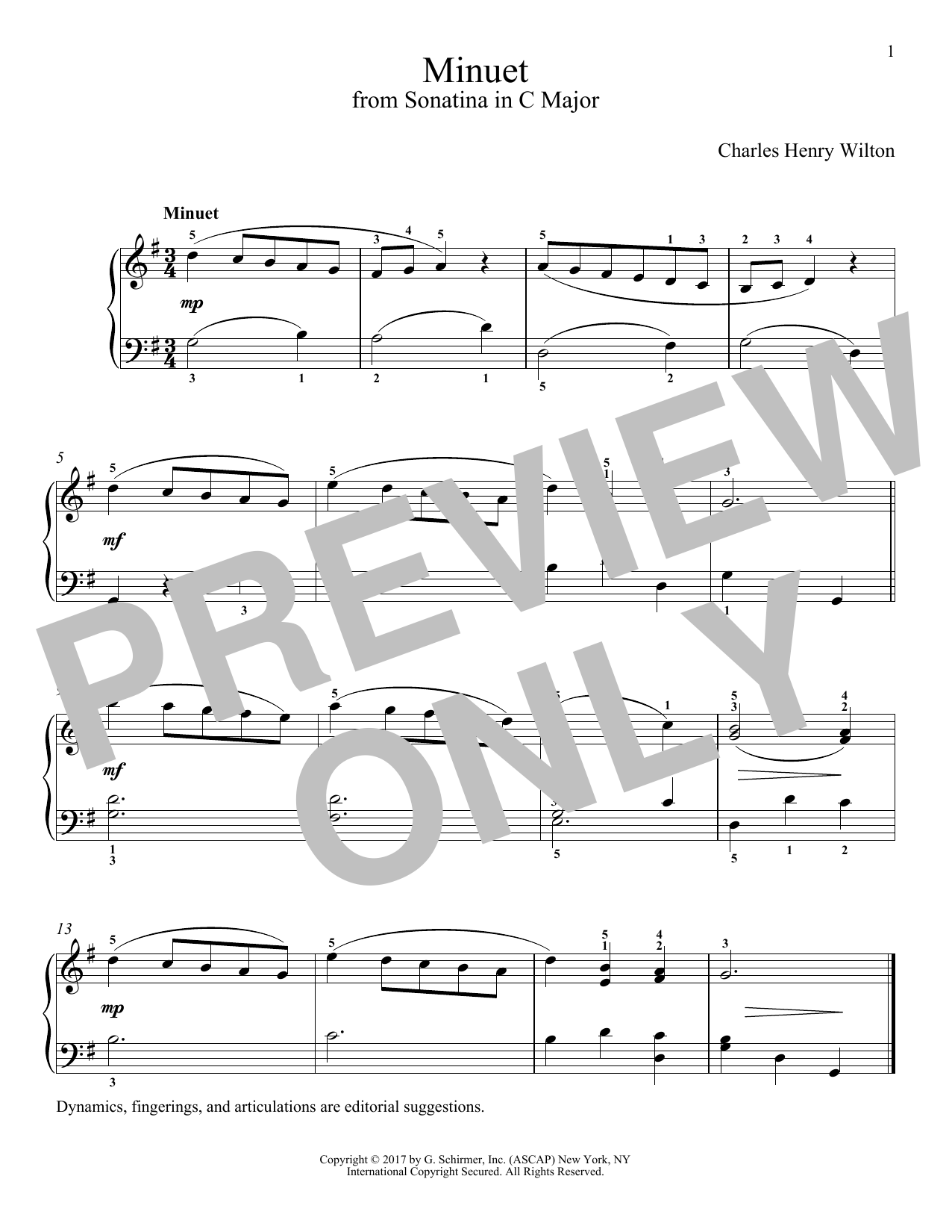 Product gallery: Page 1 of 1 Minuet, Charles Henry Wilton