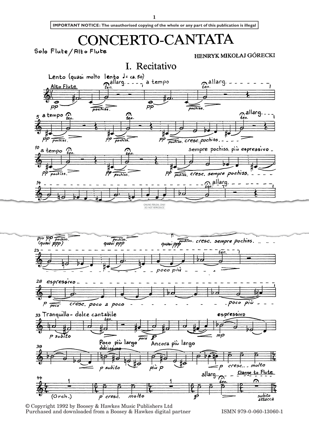 Produktgalerie: Seite 1 von 1 Concerto-Cantata, Henryk Mikolaj Górecki, Flöte