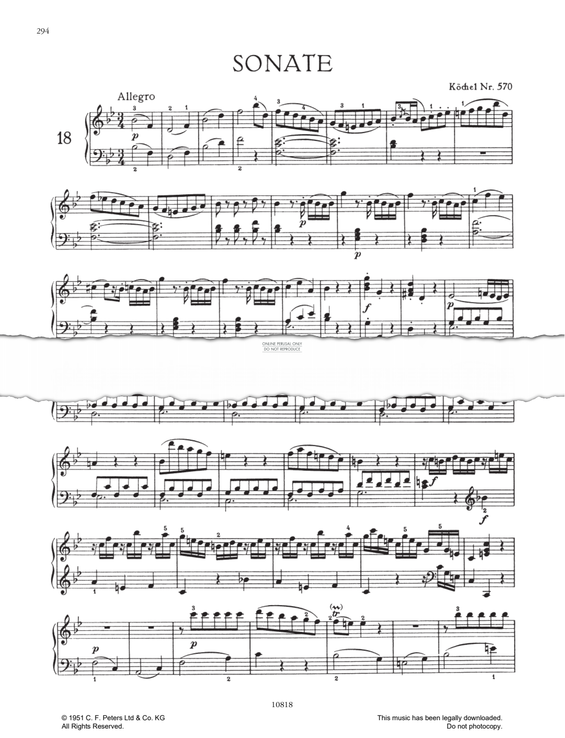 Produktgalerie: Seite 1 von 1 Piano Sonata No. 17 In Bb Major K570, Wolfgang Amadeus Mozart, Klavier