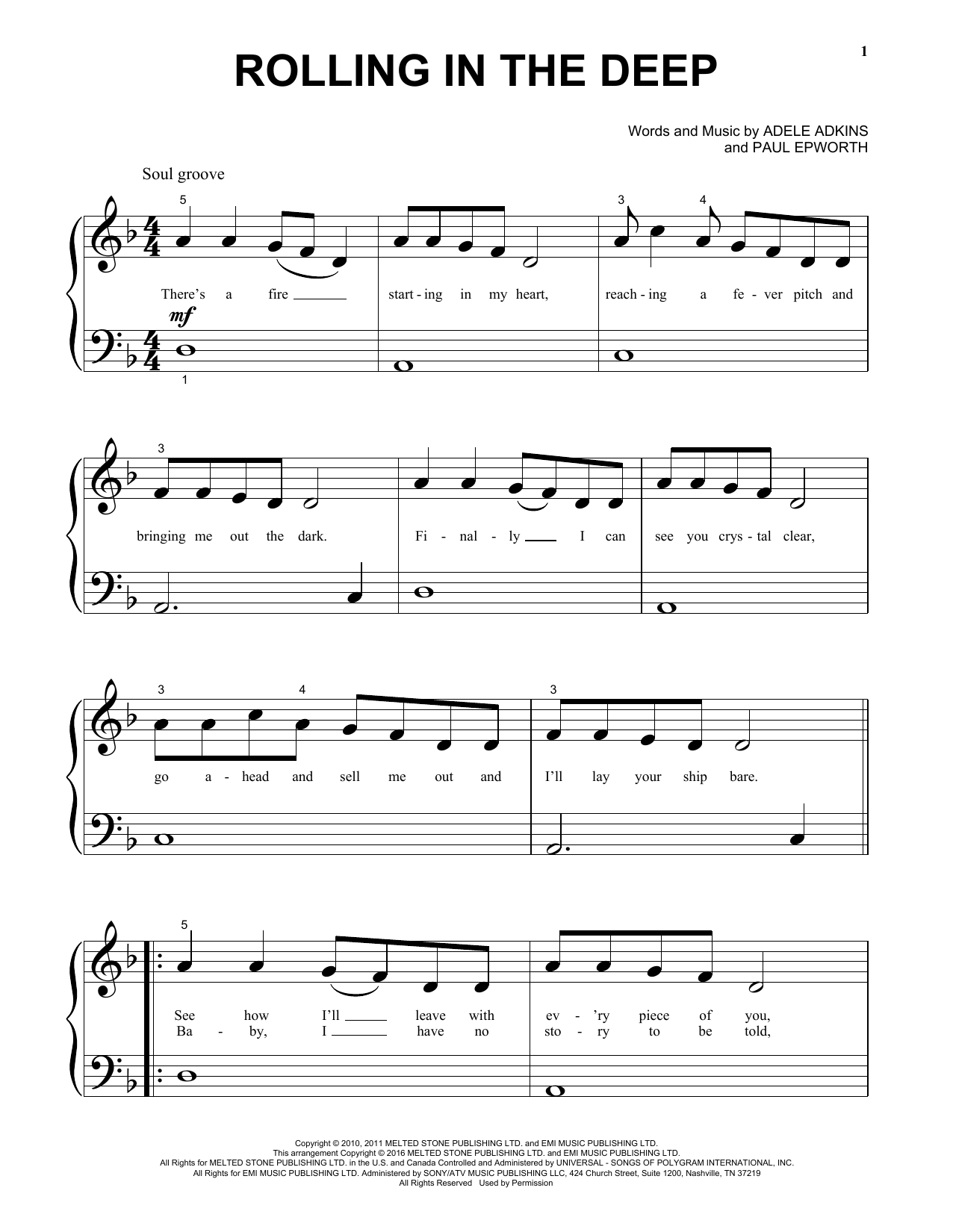 Produktgalerie: Seite 1 von 1 Rolling In The Deep, Adele, Klavier
