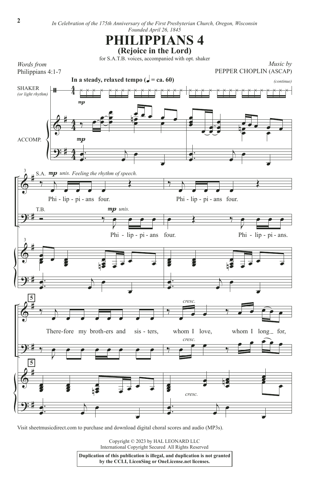 Produktbild zu: Philippians 4 (Rejoice In The Lord)
