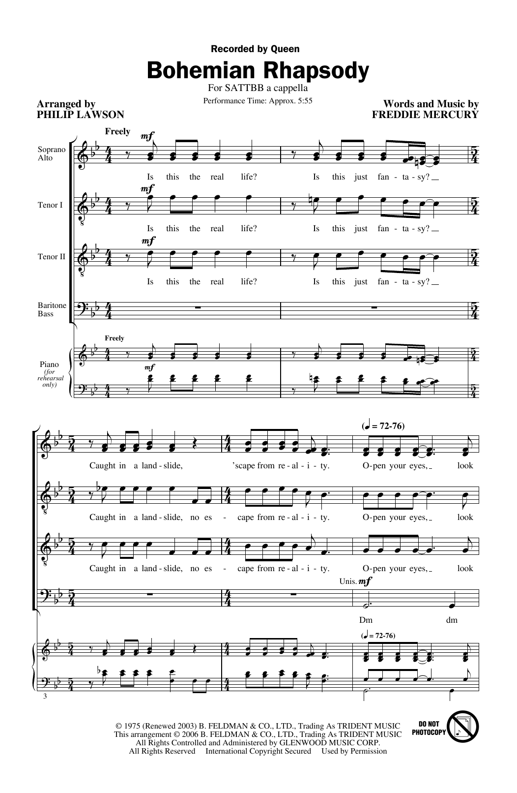 Produktbild zu: Bohemian Rhapsody (arr. Philip Lawson)