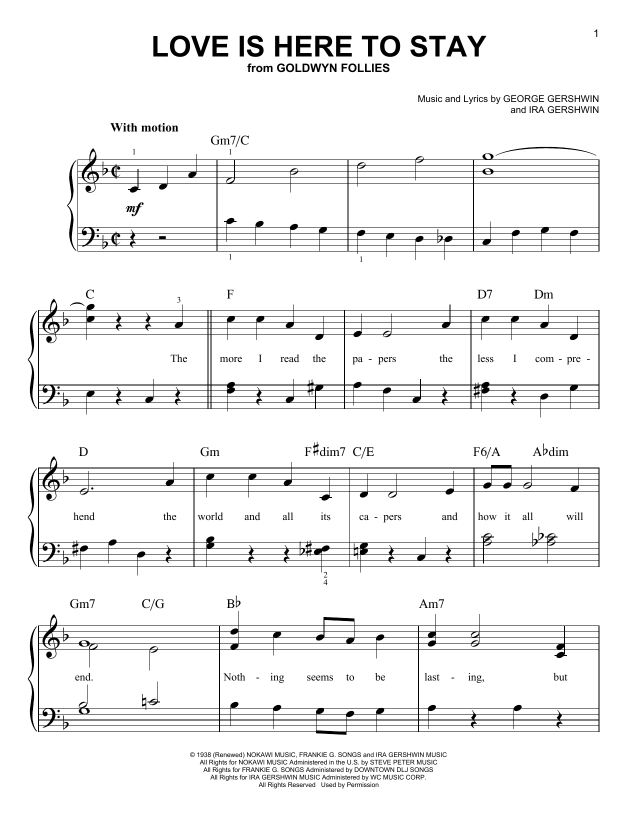 Produktgalerie: Seite 1 von 1 Love Is Here To Stay (from Goldwyn Follies), Ira Gershwin, Klavier