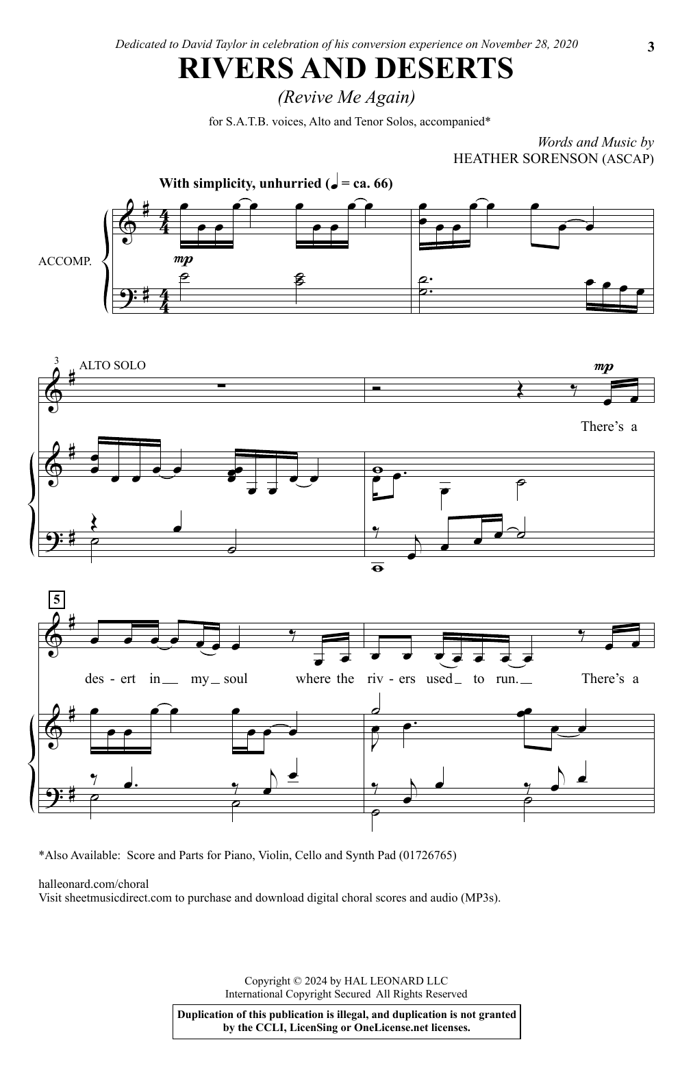 Produktgalerie: Seite 1 von 1 Rivers and Deserts (Revive Me Again), Heather Sorenson, Chor