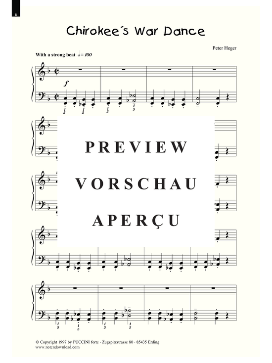 Product gallery: Page 2 of 3 Chirokee's War Dance , , (Piano solo easy)