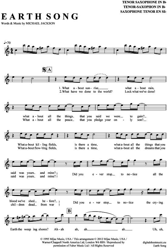 Product picture to: Earth Song Michael Jackson