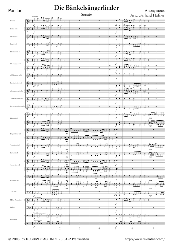 Product gallery: Page 1 of 11 Sonate aus ´Die Bänkelsängerlieder´, , (large wind orchestra)