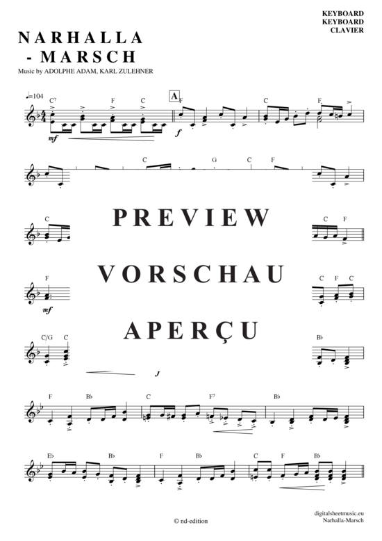 Product gallery: Page 2 of 3 Narhalla-Marsch , Karneval-Fasching, (Keyboard)