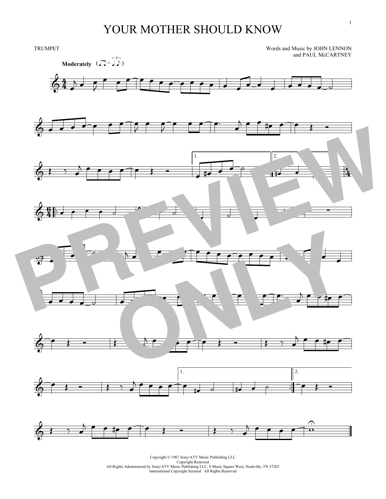 Produktgalerie: Seite 1 von 1 Your Mother Should Know, The Beatles, Trompete